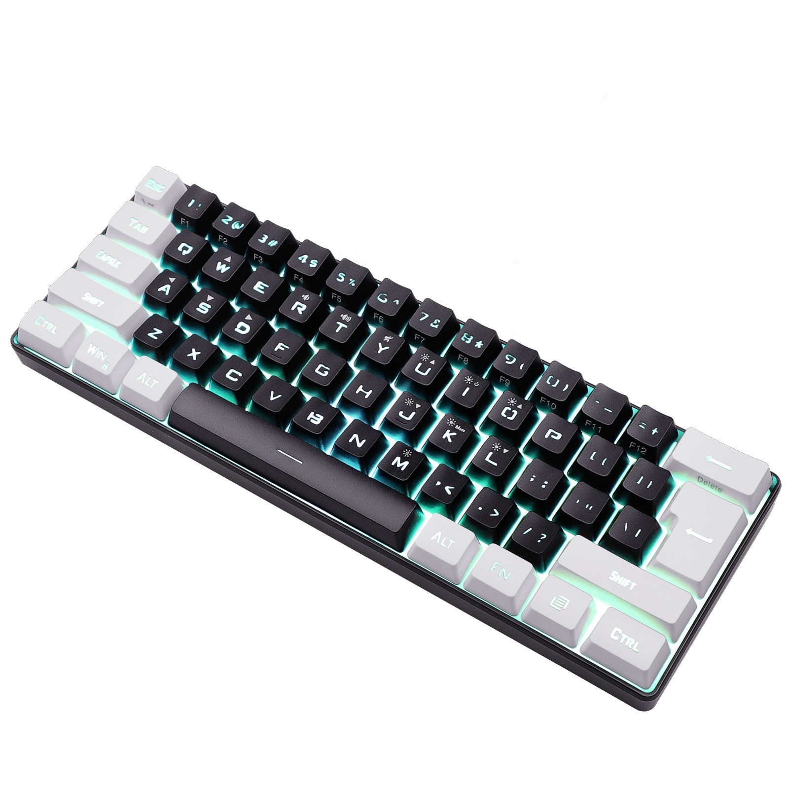 Customize 61 Keys white Switch Custom Keycap Mini USB Wired Gaming Fashion RGB backlit 60% mechanical keyboard