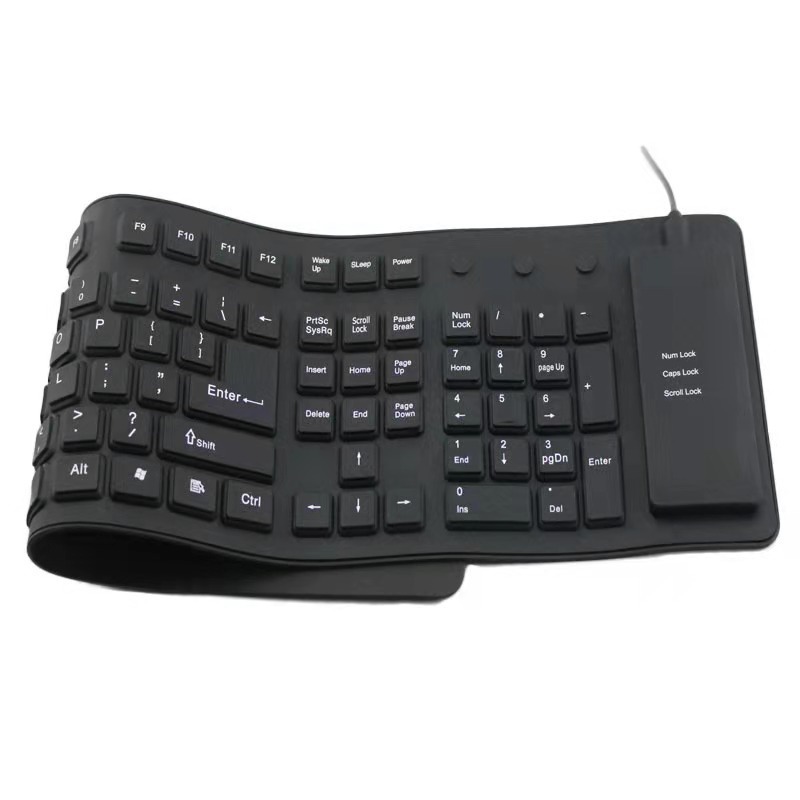 Top Sales Soft 109 Keys Silicone Keyboard Wired Silent Keyboard Waterproof Cleaning Flexible USB Keyboard