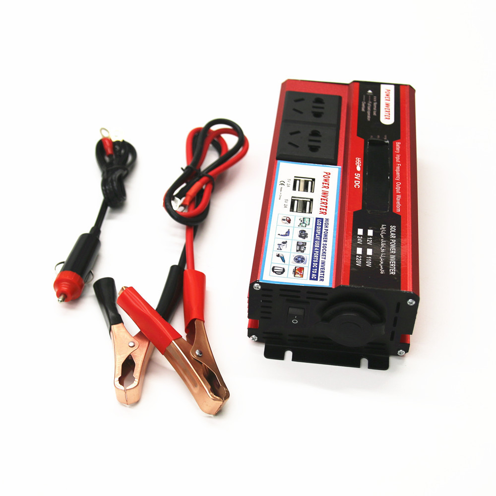 1000W Power Inverter DC AC USB Inverter With Cigarette lighter and LCD Display