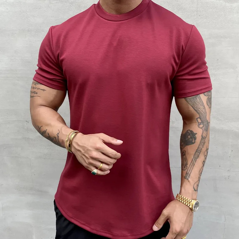 high quality 95 cotton 5 Spandex Sports T Shirt quick dry breathable training Custom print logo for oversized Gym men t shirt