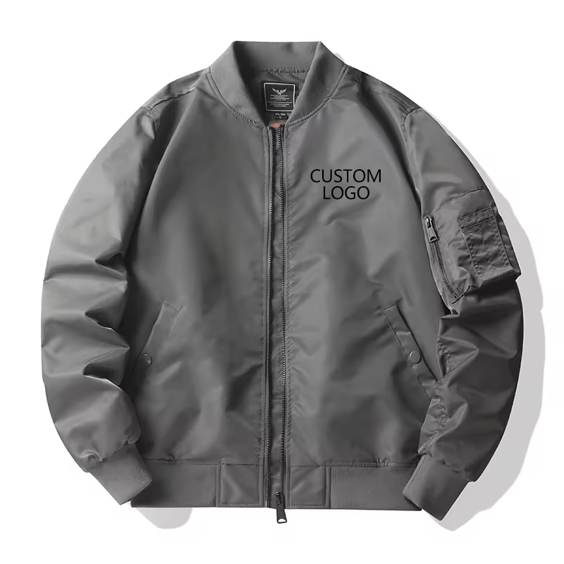 2022 Chaqueta Embroidery Custom Logo Casual blank flight aviator jacket winter for Plain Pilot satin Bomber Men Jacket