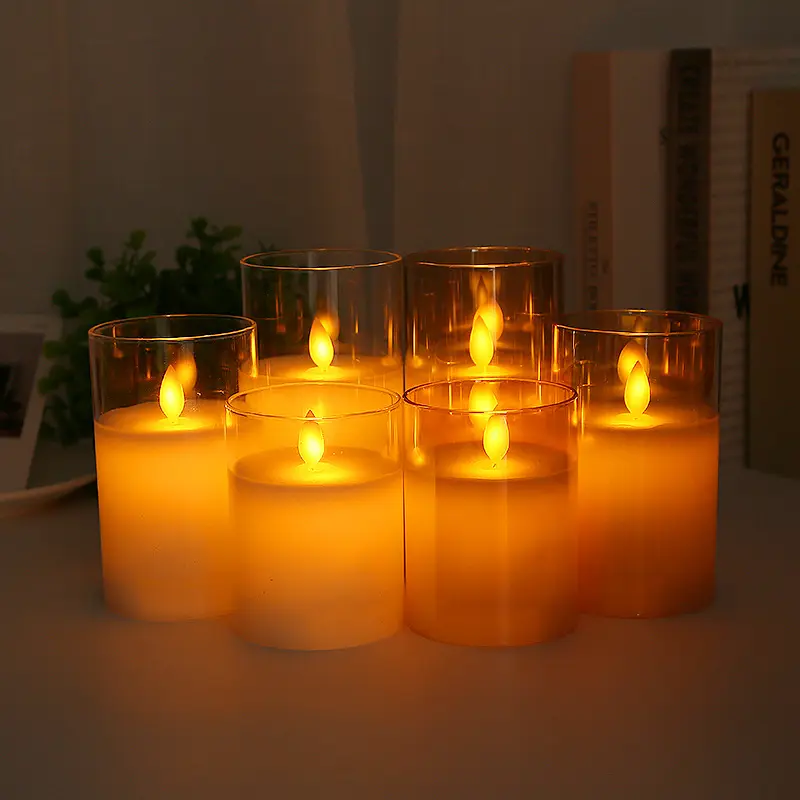 LED Candle 3D Real Fire Flameless Decorative Fake Candles Timer Remote Control Home Wedding Party Decoration Lights