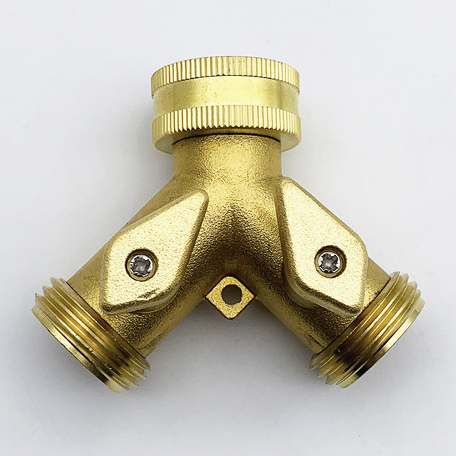 Hot Sale Solid Garden Hose Splitter Hose Bib Water Hose Splitter 2 Way Heavy Duty for Outdoor Faucet