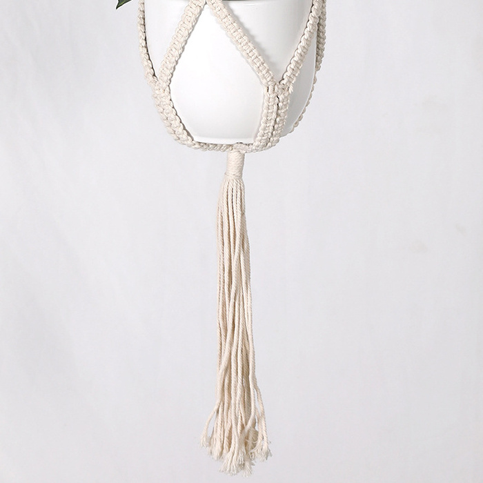 Wholesale Various Macrame Plant Hangers Crochet Cotton Rope Plant Holder with Wood Beads Tassels Design Hanging Planters