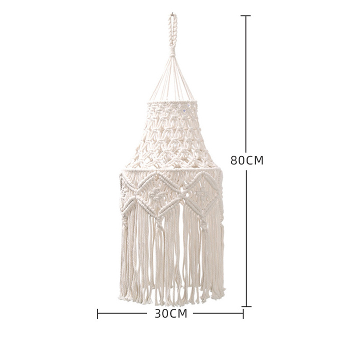 Hot Sale Macrame Lamp Shade Boho Hanging Pendant Light Cover Decorative Bohemian Ceiling Chandelier Lampshade for Indoor