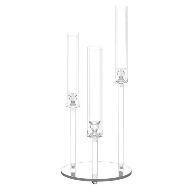 Dropship Acrylic Floor Candelabra 3 Arm Taper Candelabra for Table Decor Votive Pillar LED Candle Holders for Home Party Decor