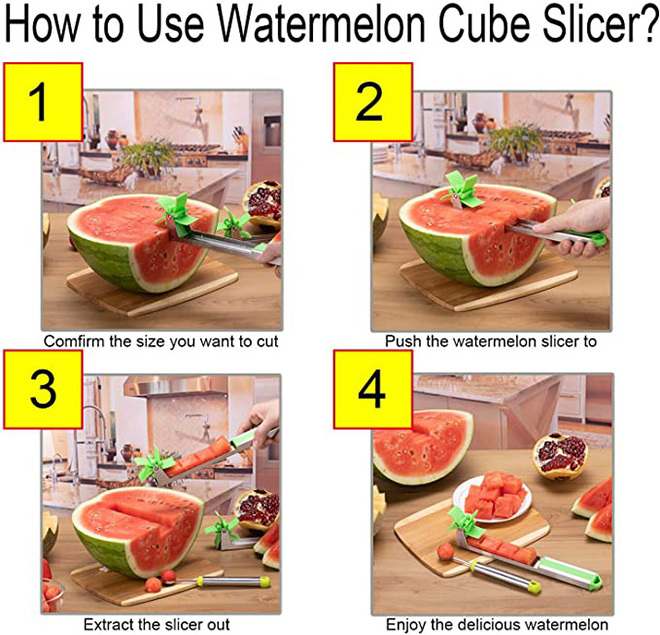 Wholesale Watermelon Slicer Cutter Stainless Steel Knife Corer Fruit Vegetable Tools Kitchen Gadgets