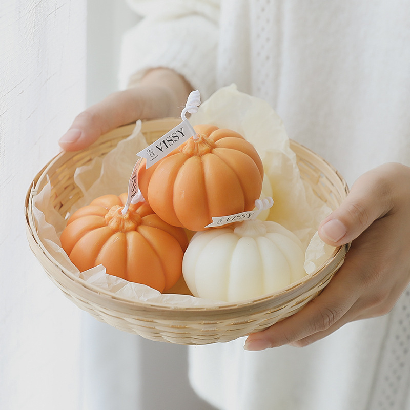 Pumpkin Shaped Scented Candle,Fall Decorations Halloween Aromatherapy Candles,for Table Photo Prop Birthday Gift