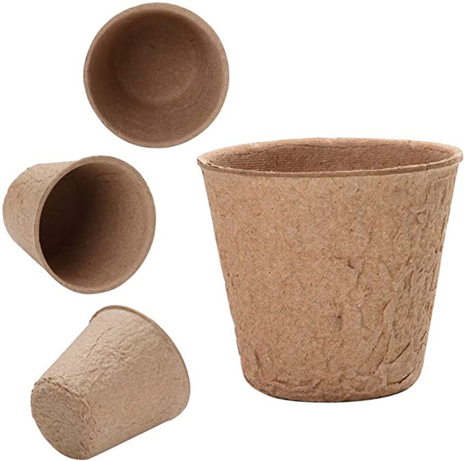 Wholesale 3 Inch Round Peat Pots Seedling Trays 100% Biodegradable Compostable Planting Pots for seedlings