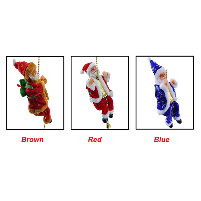 Dropshipping Santa Claus Musical Climbing Rope Electric Musical Climbing on Rope Ladder Santa Toy Ornaments for Holiday