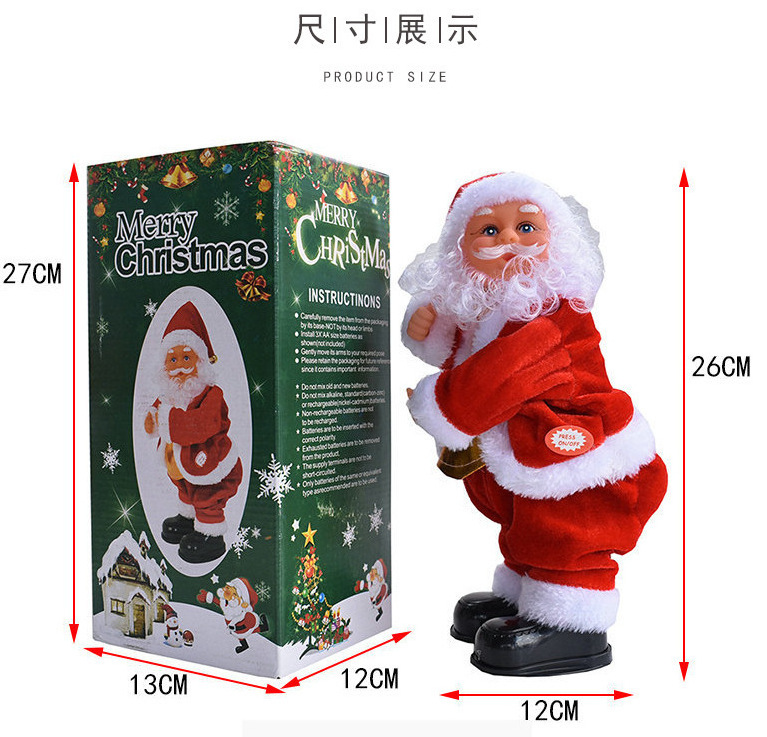 Dropshipping Santa Claus Musical Climbing Rope Electric Musical Climbing on Rope Ladder Santa Toy Ornaments for Holiday