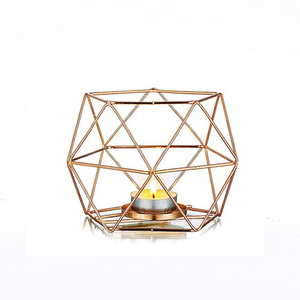 WHOLESALE Geometric Tealight Candle Holders for Pillar Candles Modern Metal Geo Wedding Centerpieces for Table