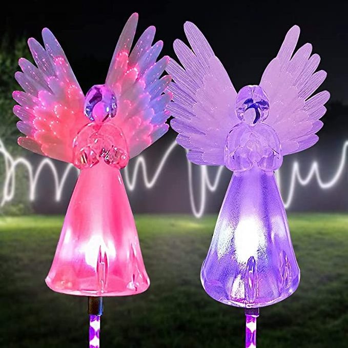 Dropshipping Angel Landscape Path Lights Angel Mother's Day Gifts Solar Powered Garden Decorative Light For Mom Wife Grandma