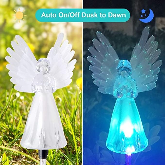 Dropshipping Angel Landscape Path Lights Angel Mother's Day Gifts Solar Powered Garden Decorative Light For Mom Wife Grandma