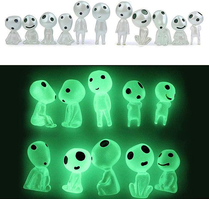 Wholesale Luminous Ghost Tree Elves Miniature Garden Gnome Glow in Dark Resin Fairy Garden Accessories for Micro Landscape Decor