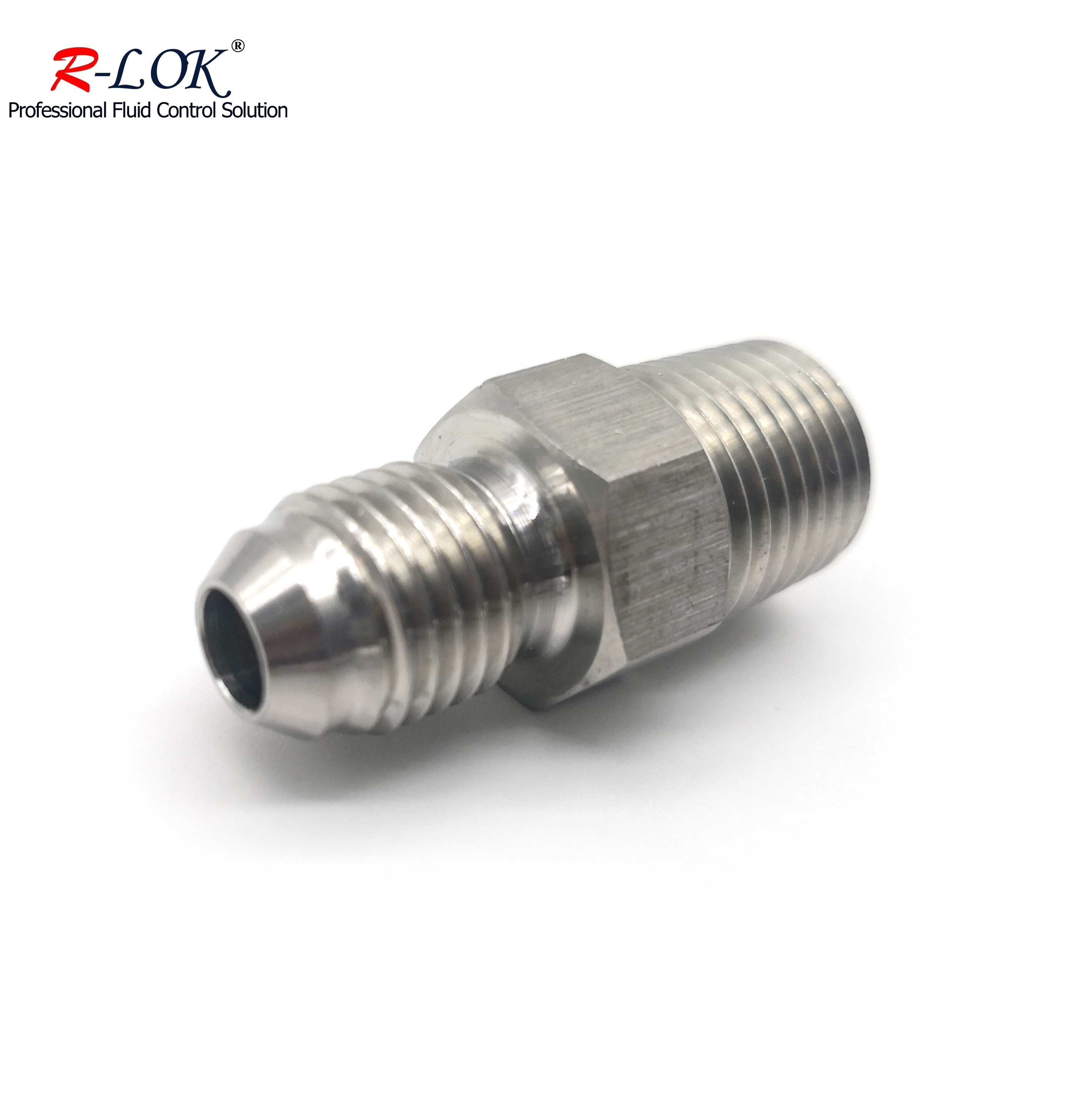 JIC Male 74  NPT Nipple Fitting Stainless Steel Pipe Fitting Hydraulic Hose Adapter Male Threaded OEM Custom Flared Tube Fitting