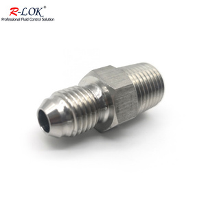 JIC Male 74  NPT Nipple Fitting Stainless Steel Pipe Fitting Hydraulic Hose Adapter Male Threaded OEM Custom Flared Tube Fitting