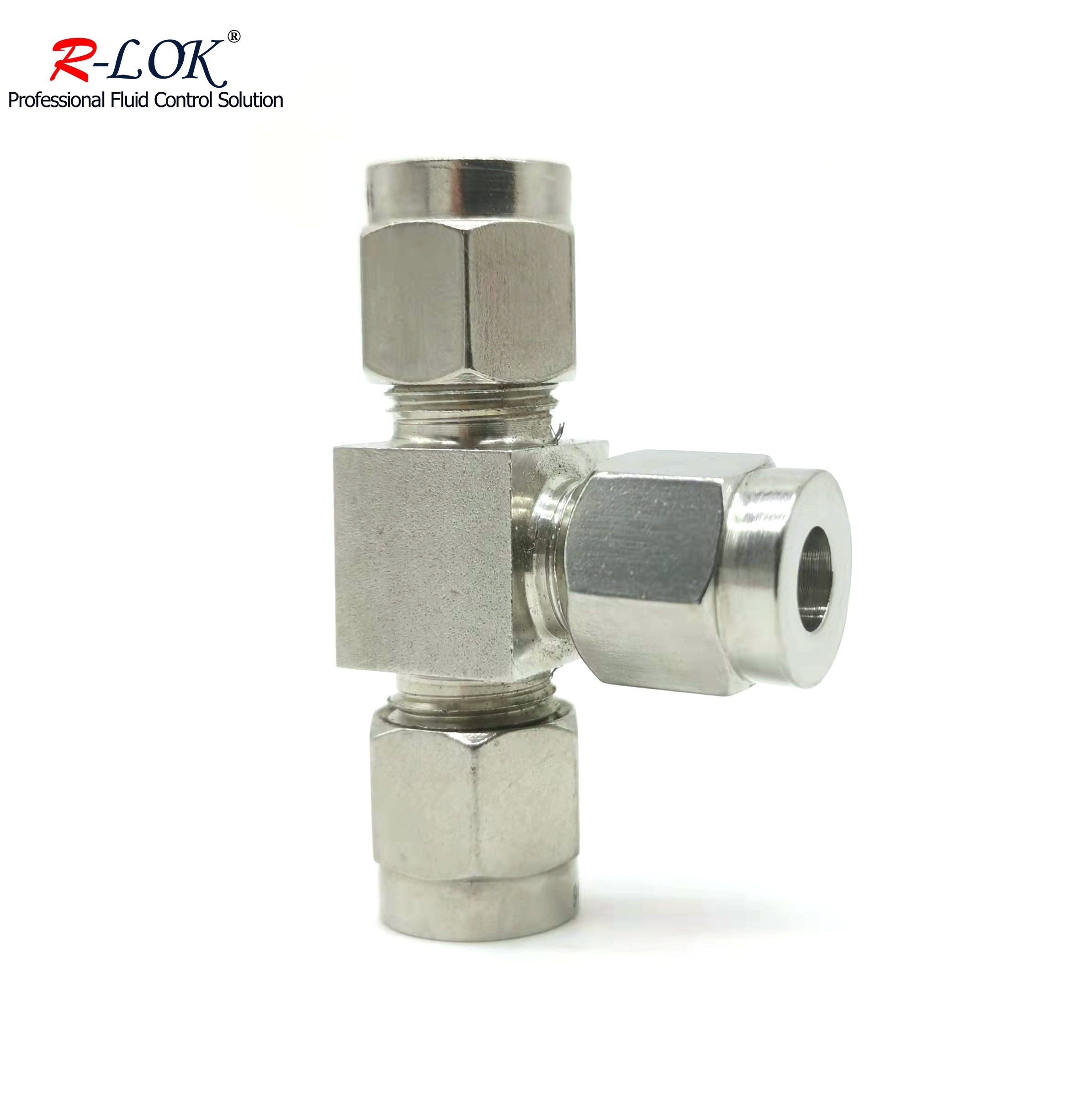 Swagelok Stainless Steel Hydraulic Equal Reducing Union Tee Double Ferrule Three Way Tee for Gas and Oil Instrument Tube Fitting