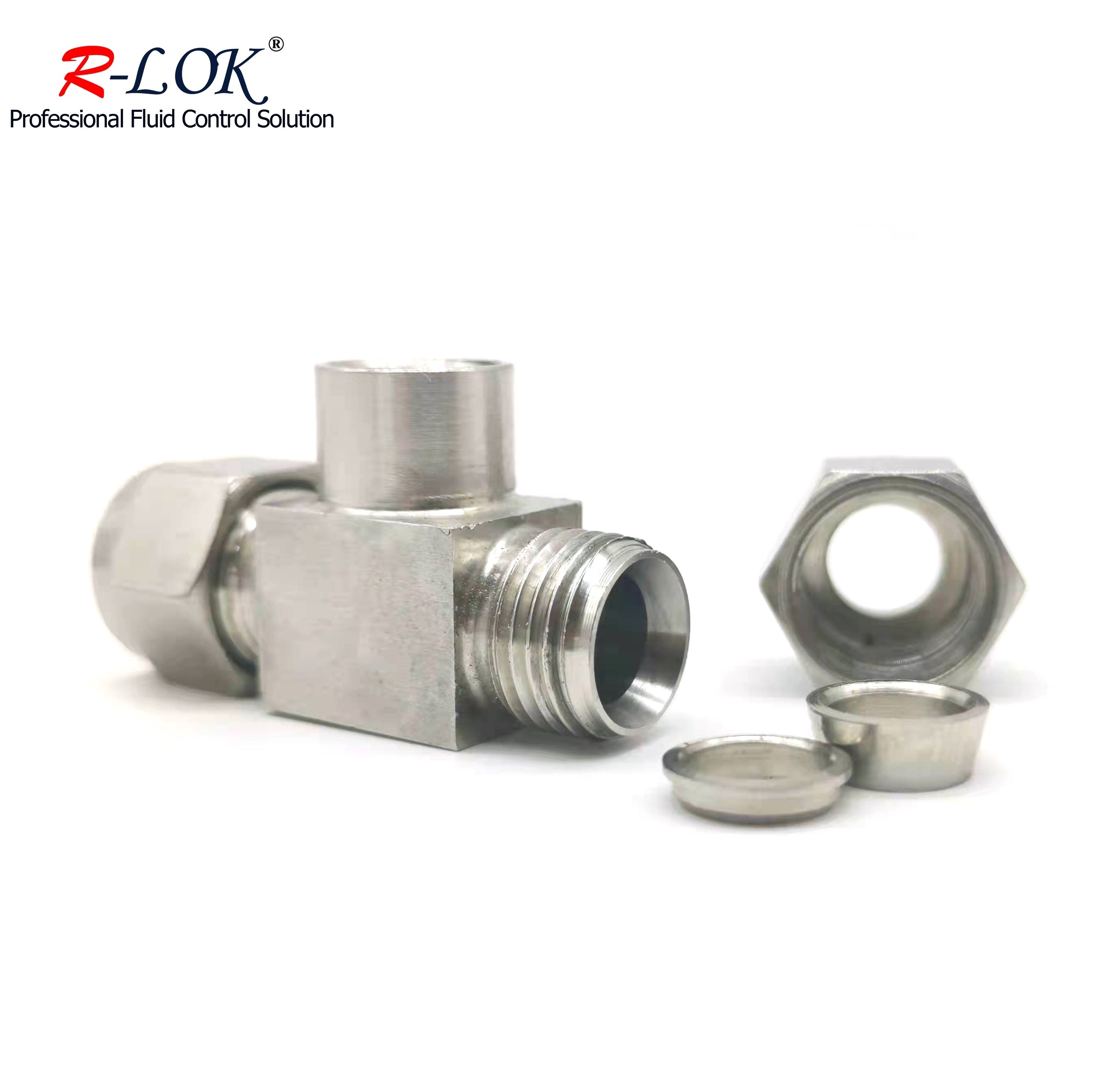 Swagelok Stainless Steel Hydraulic Equal Reducing Union Tee Double Ferrule Three Way Tee for Gas and Oil Instrument Tube Fitting