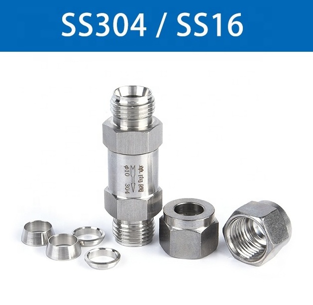 Spring loaded non return valve check 1/2  tubing 1/4 ss304 stop valve one-way instrument stainless steel check valves