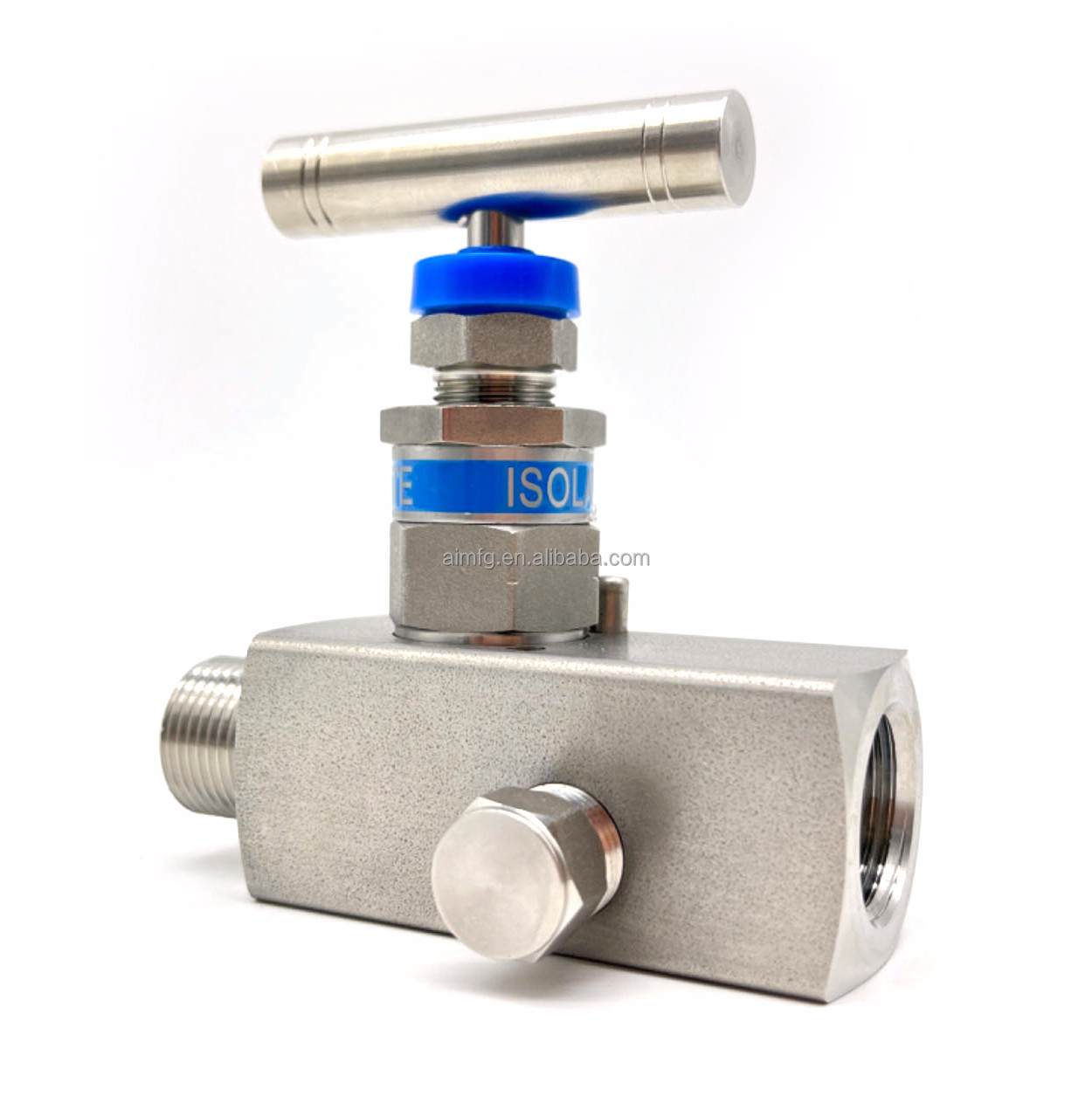 Gas automatic water valve flow control air control valve stainless steel high pressure 2 way manifold block needle valve