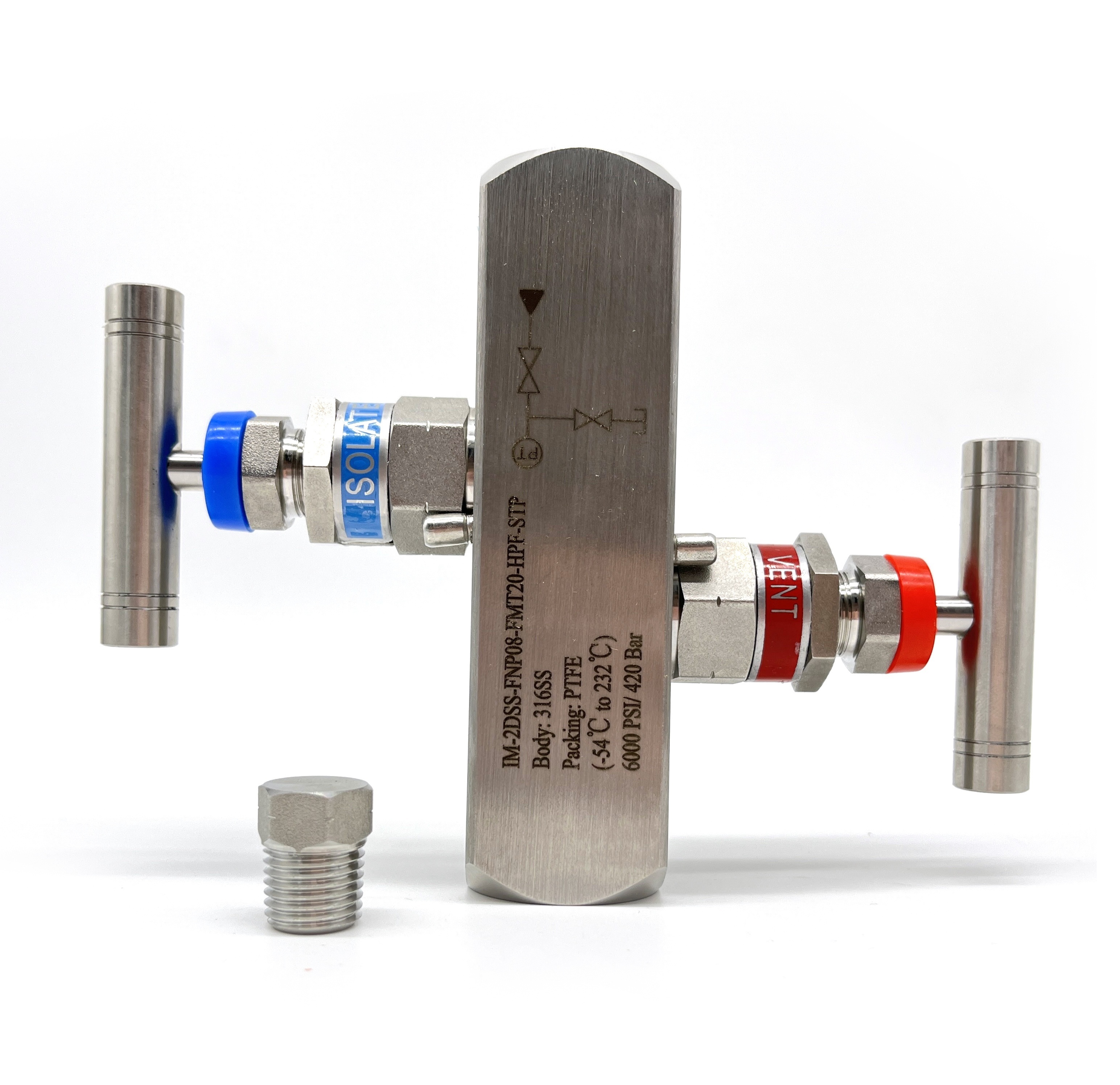 Gas automatic water valve flow control air control valve stainless steel high pressure 2 way manifold block needle valve