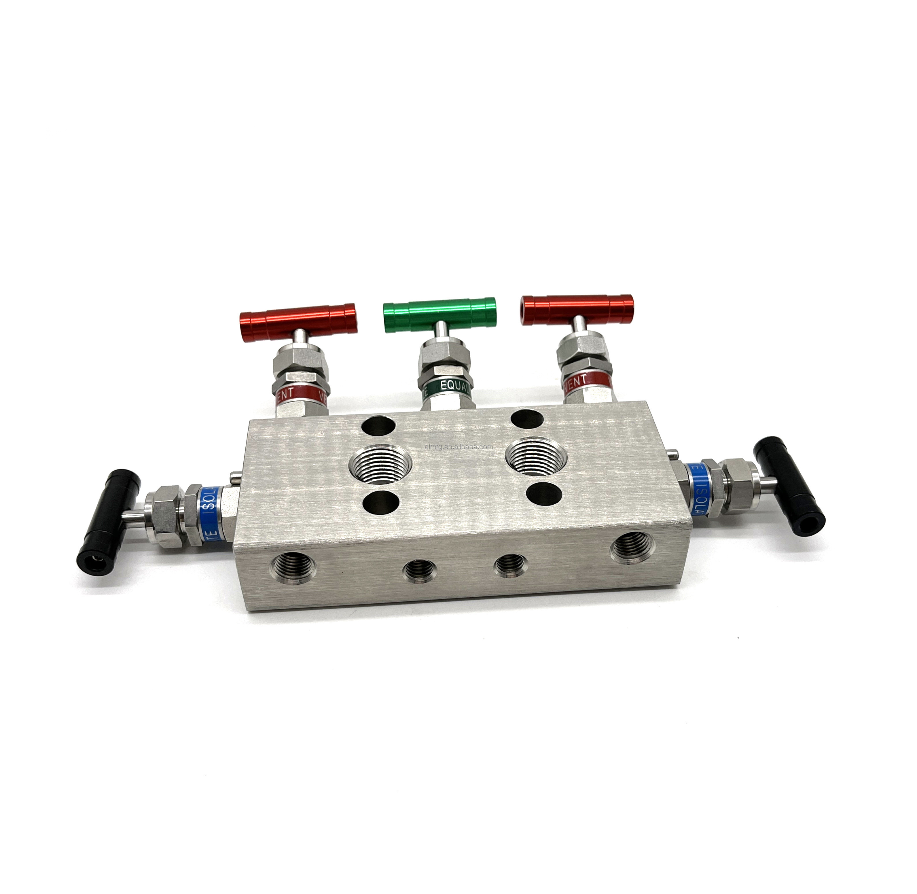 Gas automatic water valve flow control air control valve stainless steel high pressure 2 way manifold block needle valve