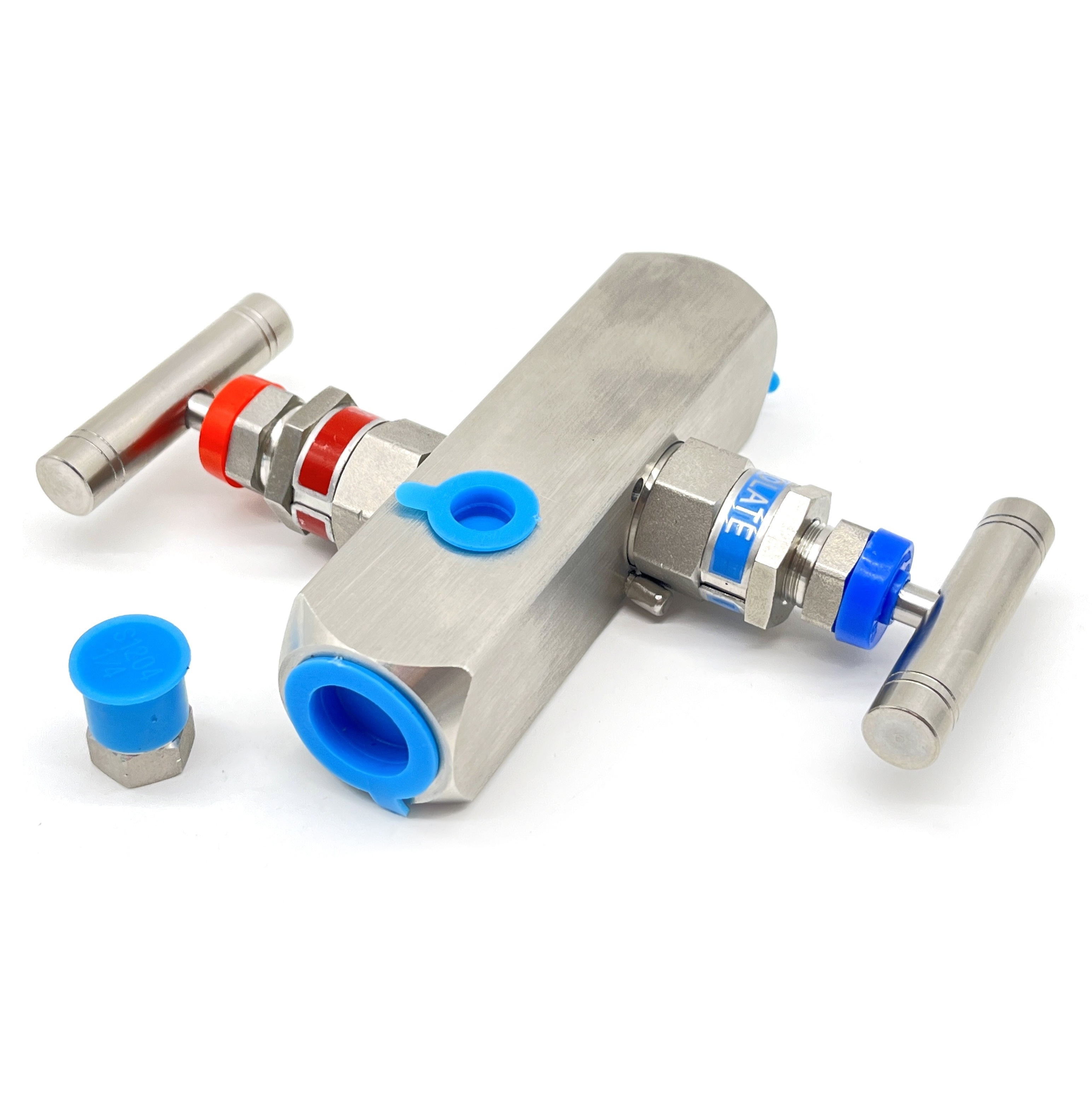 Gas automatic water valve flow control air control valve stainless steel high pressure 2 way manifold block needle valve