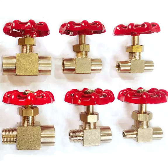 High pressure brass needle valve female male gas pneumatic automatic flow control tubing 1/8