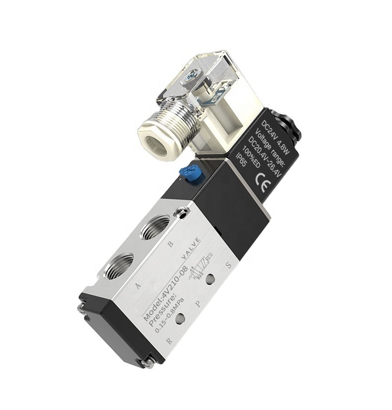 Pneumatic solenoid valve 4V210-08 two-position five-way cylinder reversing valve 220V solenoid electric control valve 4V310-10