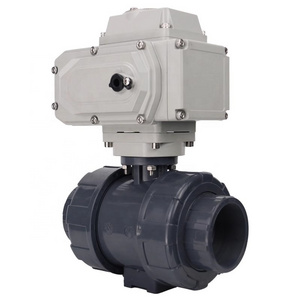 DN50 2 inch 12V DC UPVC PVC 50mm water plastic 2 way motorized ball valve with electric actuator electric pvc ball valve