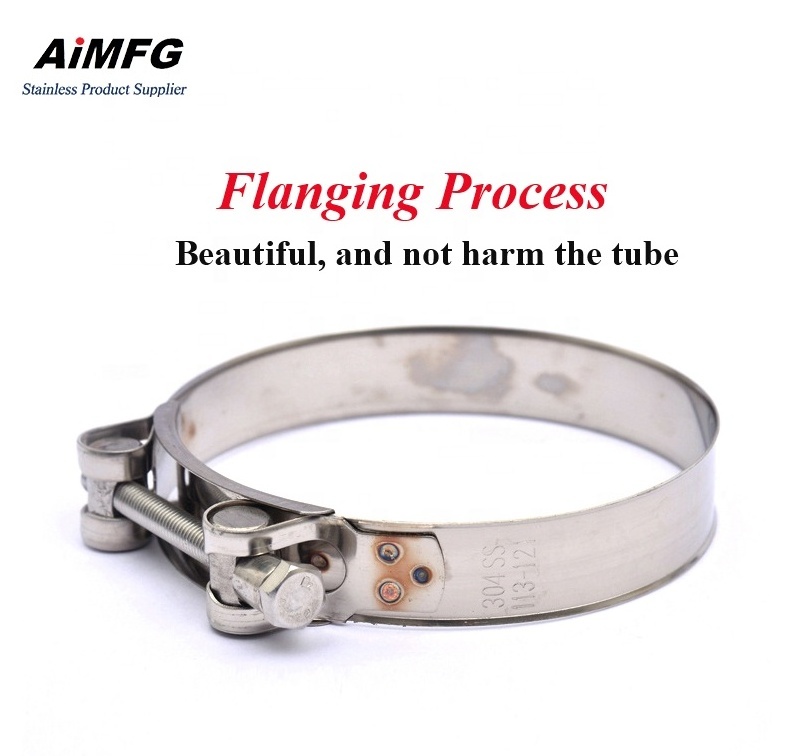 Heavy Duty Tube Clamp Automotive ss Clamp with Size Single Bolt Head Stainless Steel T bolt Clamp