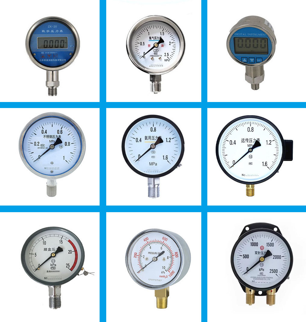 China manometer gauge ammonia pressure gauges black steel case ammonia manometer pressure gauge for different measuring range