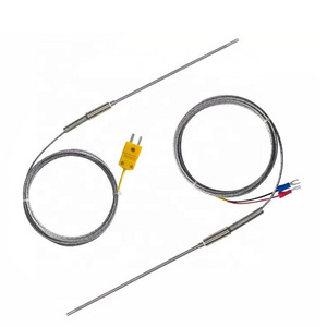 1200c high temperature sensor probe industrial rtd sensor temperature thermocouple K E J PT100 with plug Screw type thermocouple