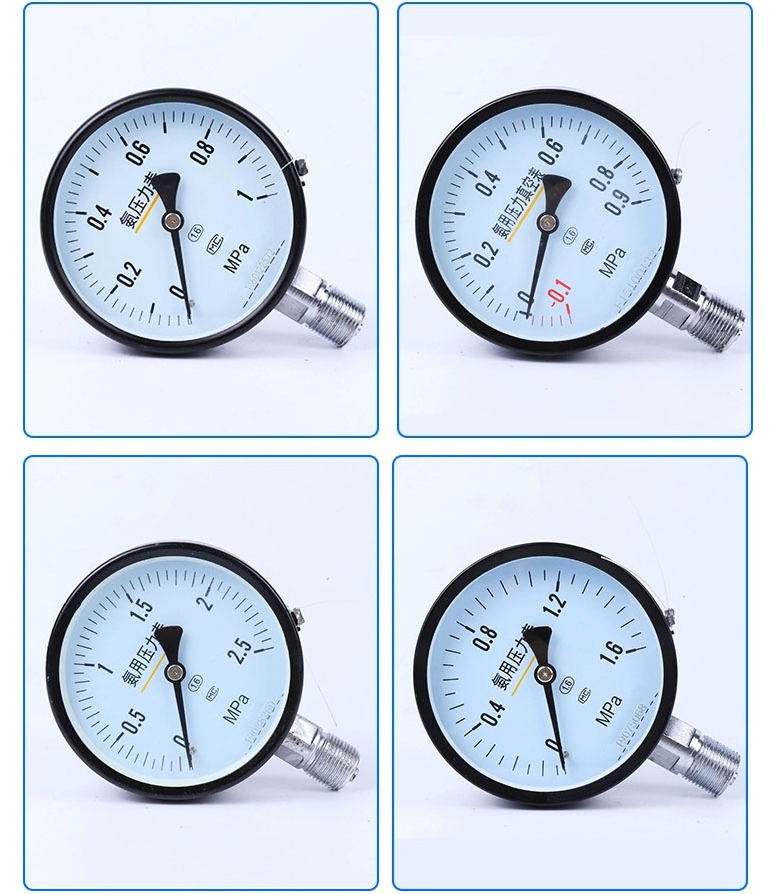 China manometer gauge ammonia pressure gauges black steel case ammonia manometer pressure gauge for different measuring range