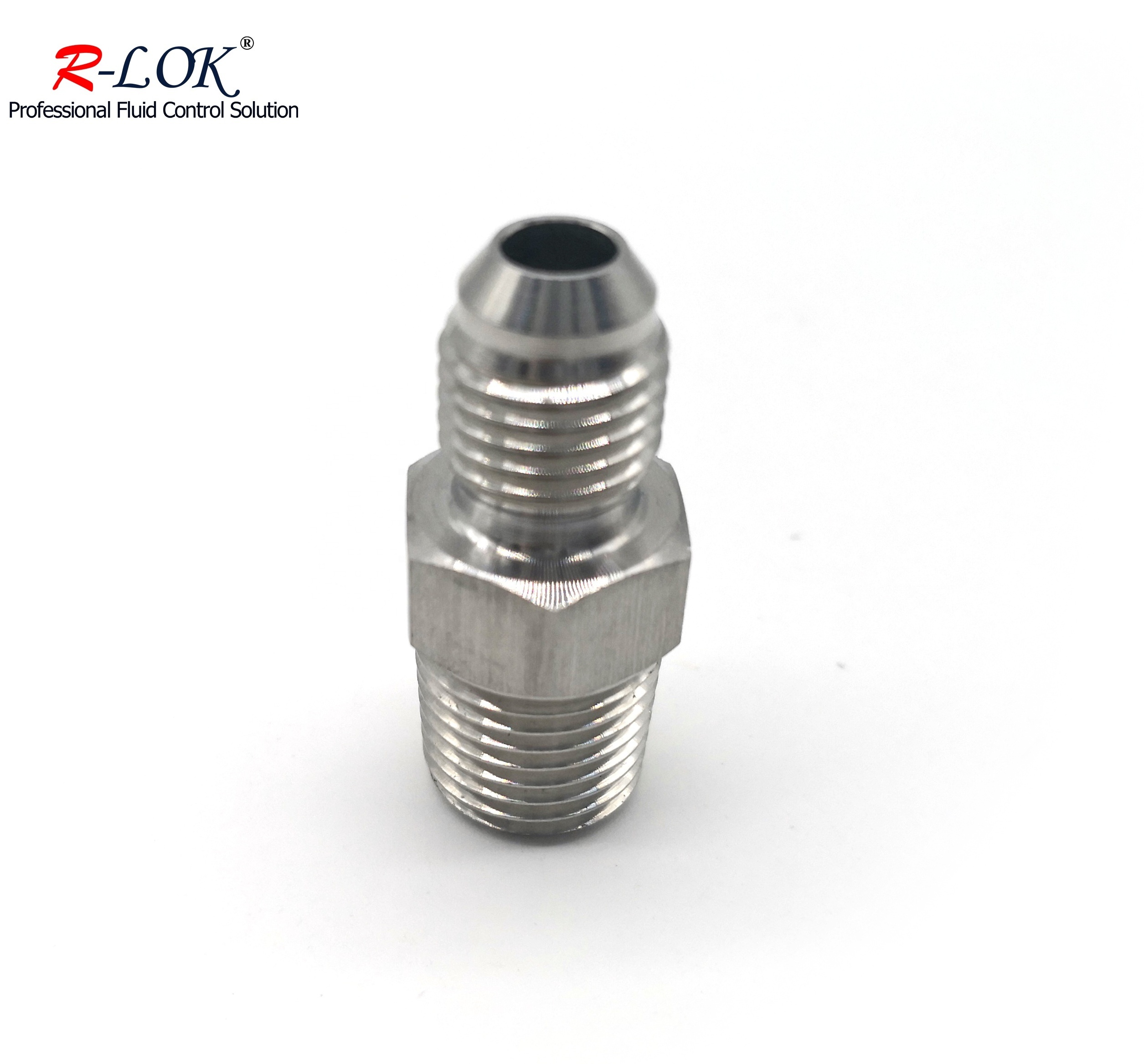 JIC Male 74  NPT Nipple Fitting Stainless Steel Pipe Fitting Hydraulic Hose Adapter Male Threaded OEM Custom Flared Tube Fitting