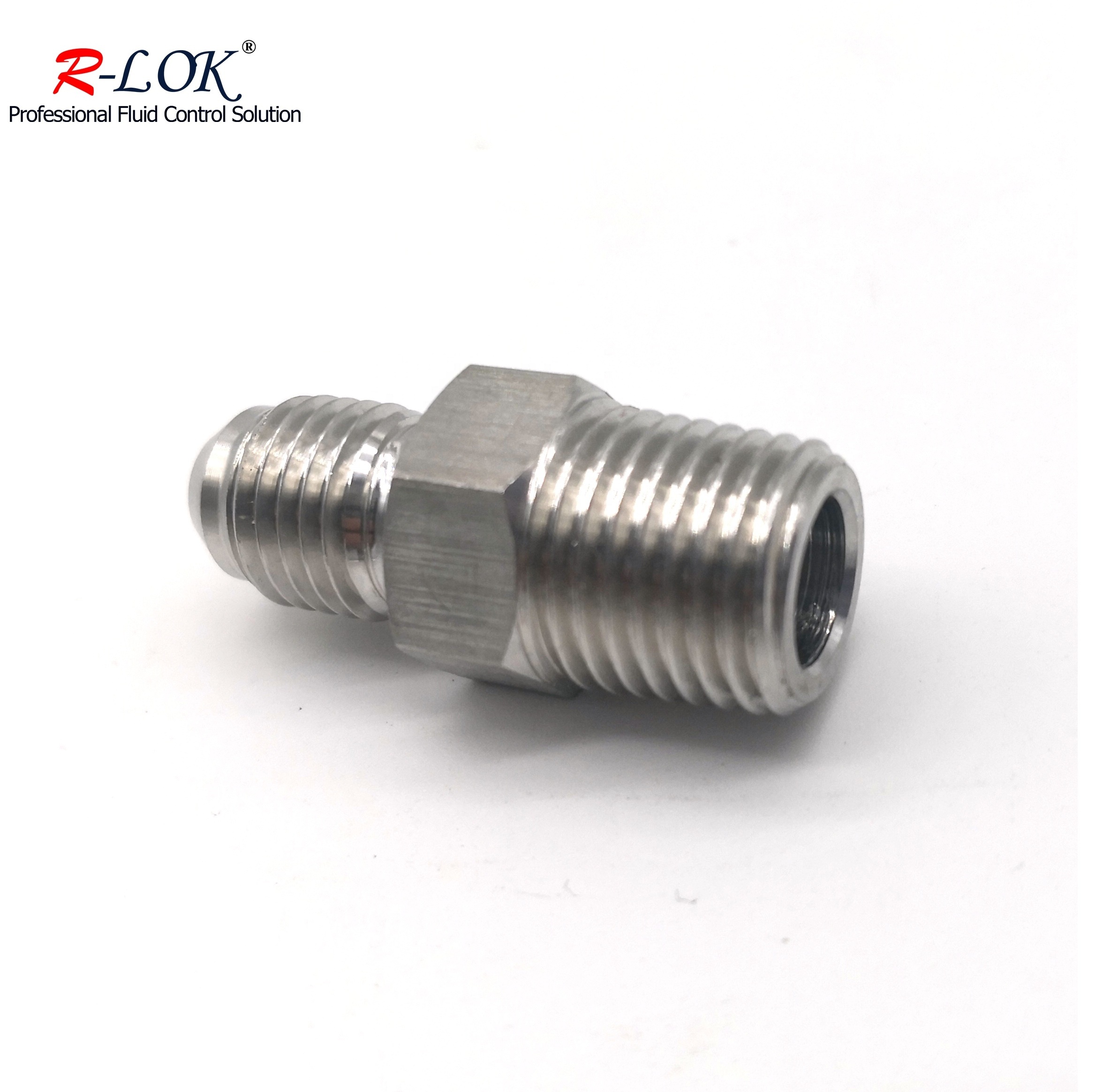 JIC Male 74  NPT Nipple Fitting Stainless Steel Pipe Fitting Hydraulic Hose Adapter Male Threaded OEM Custom Flared Tube Fitting