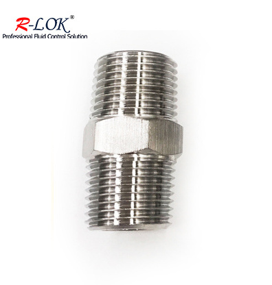 Stainless steel Hex nipple 1/4 NPT threaded hexagonal pipe nipple ferret male pipe brass plumbing threaded pipe fittings nipple