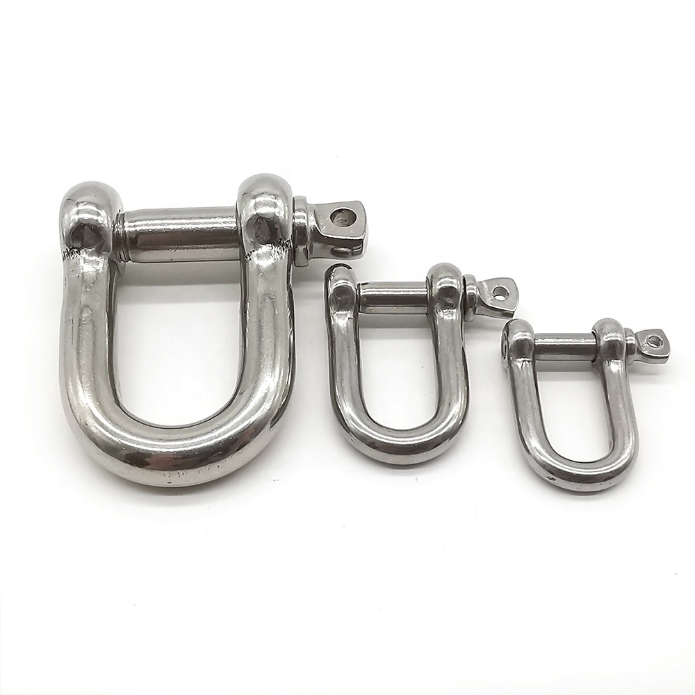 Factory Rigging Hardware 304 Stainless Steel Dee Shape Shackle D Shackle