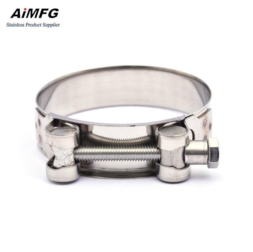 Low price stainless steel adjustable pipe clamp heavy duty t bolt hose clamp pipe clip auto radiator hose clip t-bolt hose clamp