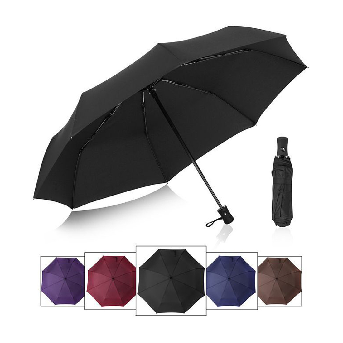 cheap hot selling custom sports hand folding umbrella black wood aluminum hand commerical foldable umbrella for sale