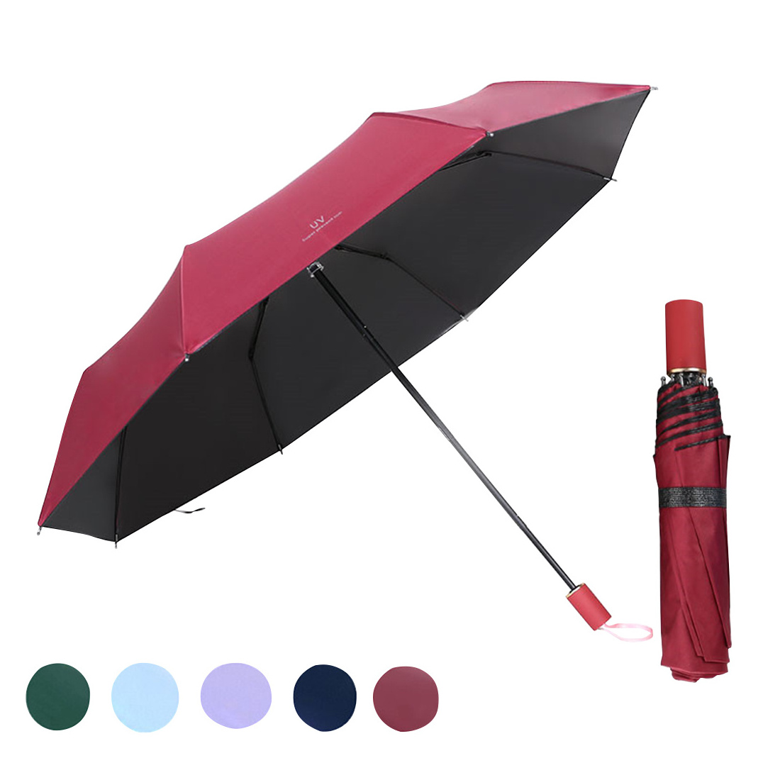 cheap hot selling custom sports hand folding umbrella black wood aluminum hand commerical foldable umbrella for sale