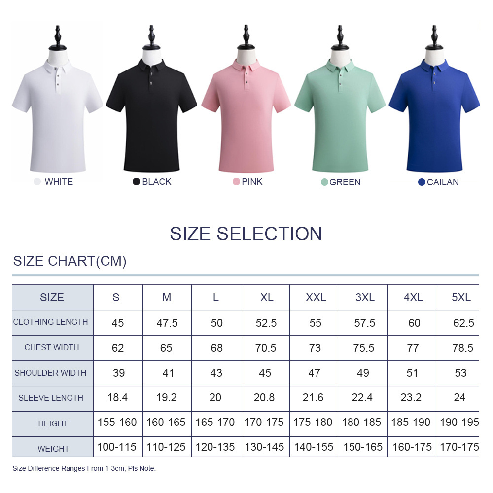 Premium High Quality Luxury Custom Logo Black 92 Polyester 8 Spandex Golf Uniform Polo Shirts For Men Polo