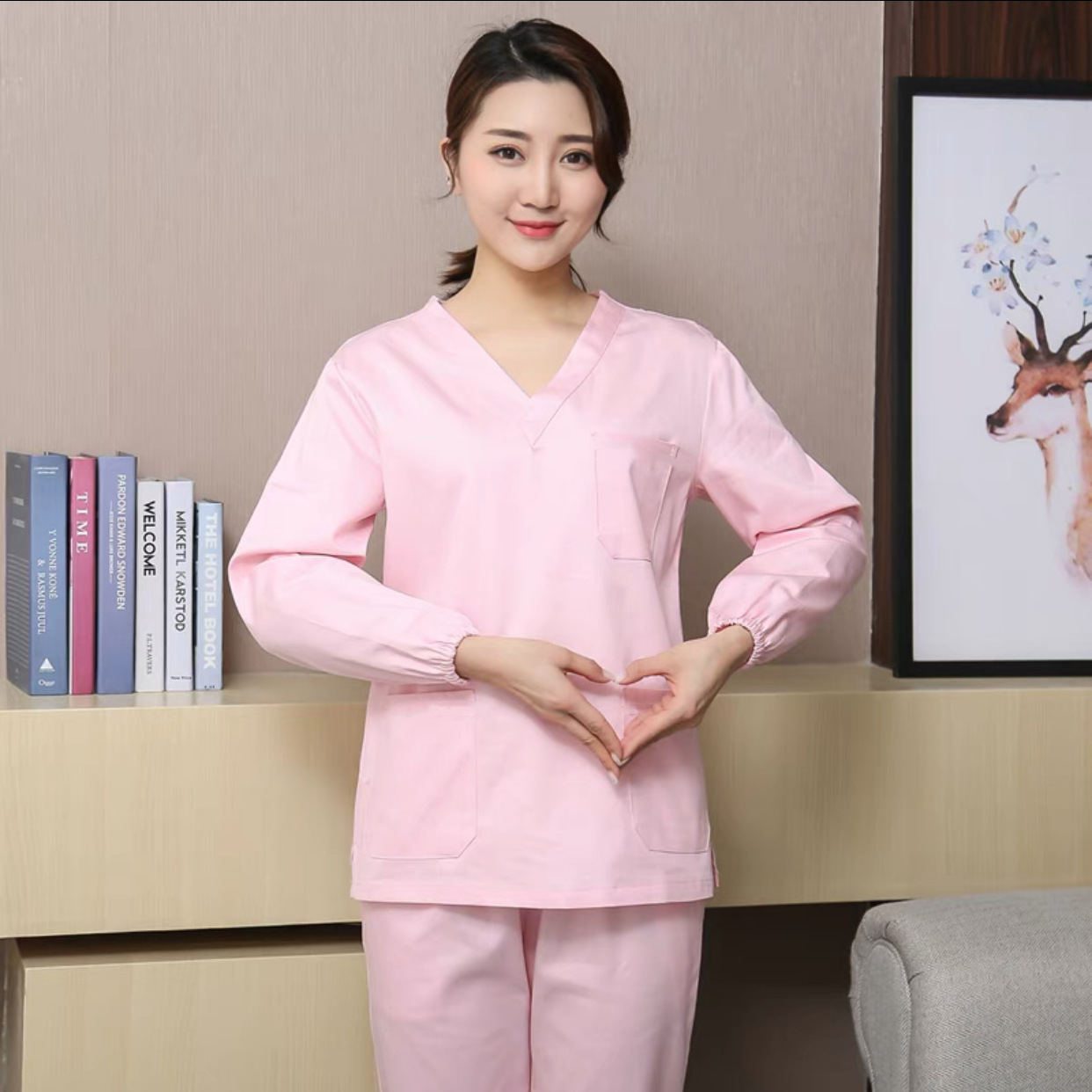 AI-MICH Hand Washing Nurse's Uniform Surgical Gowns Doctor's Suit Short Sleeves Smock Beauty Salon Overalls Summer Model Scrub