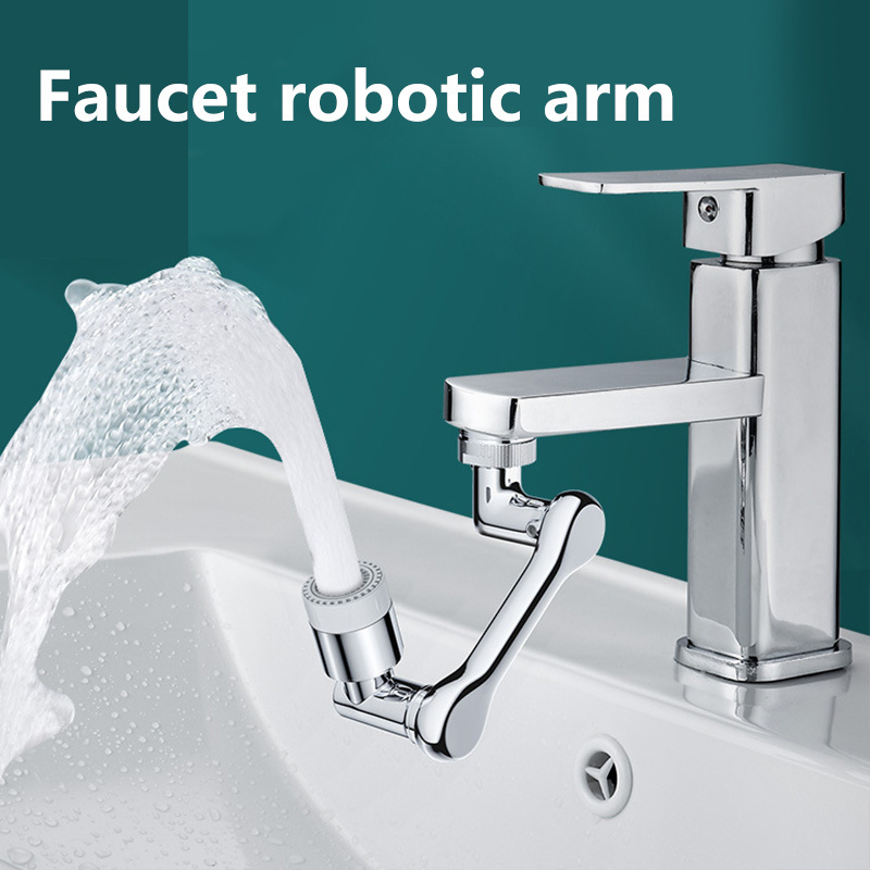 Rotatable Extension Faucet Aerator 1080 Degree Swivel Robotic Arm Filter Sink Water Tap Bubbler Kitchen Single Handle Faucet