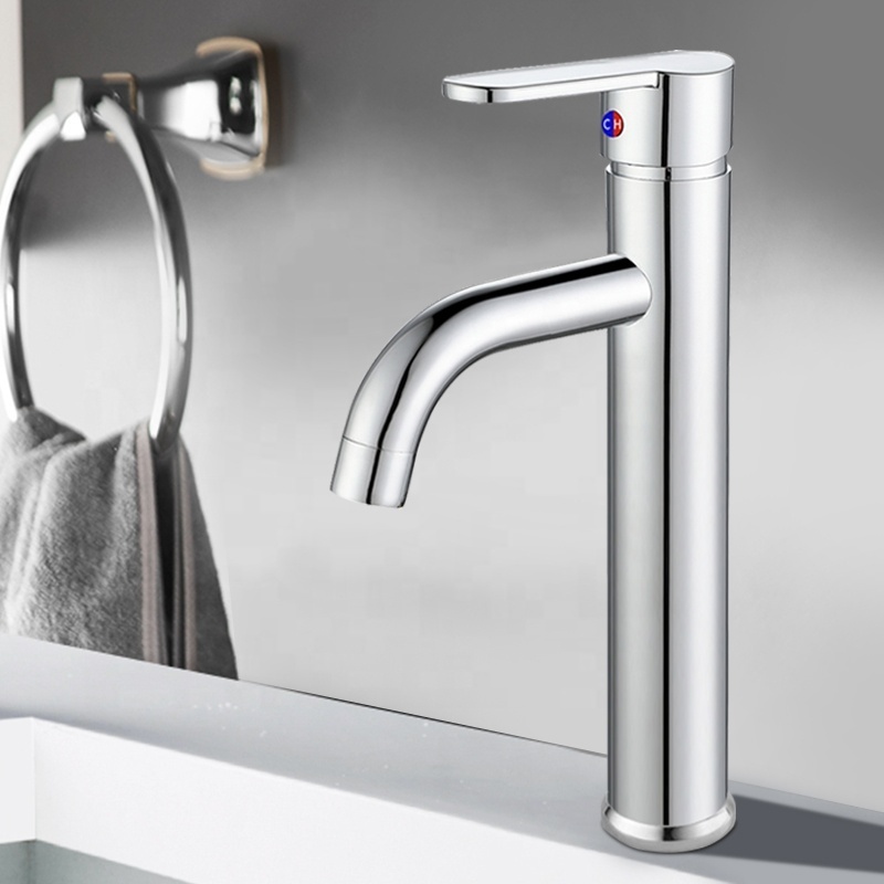 Low Price Bathroom modern Brass Faucet Chrome Zinc Alloy Water Single Handle Waterfall Tap Face Basin Faucets