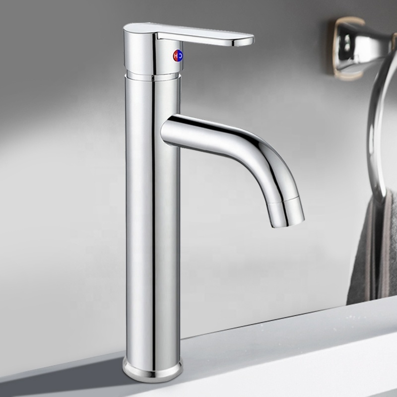 Low Price Bathroom modern Brass Faucet Chrome Zinc Alloy Water Single Handle Waterfall Tap Face Basin Faucets