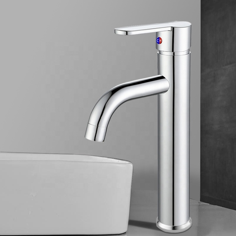 Low Price Bathroom modern Brass Faucet Chrome Zinc Alloy Water Single Handle Waterfall Tap Face Basin Faucets