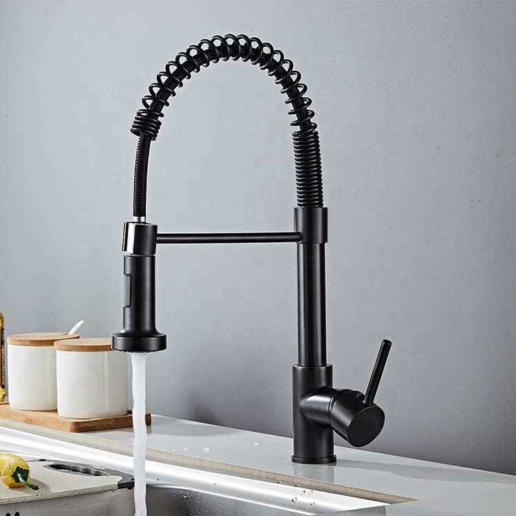 Hot And Cold Mixer flexible Matte Black Kitchen Sink Stainless Steel Pull Down Pull Out Kitchen Pipe Faucet