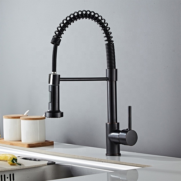 Hot And Cold Mixer flexible Matte Black Kitchen Sink Stainless Steel Pull Down Pull Out Kitchen Pipe Faucet